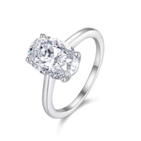 Léonie equivalent 4.5ct oval moissanite engagement ring in rhodium-plated 925 sterling silver from VANSTELLA
