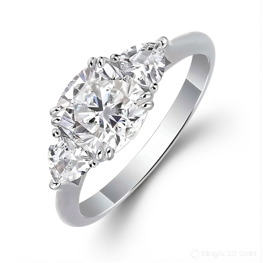 Charis Cushion-Cut Three-Stone Moissanite Ring