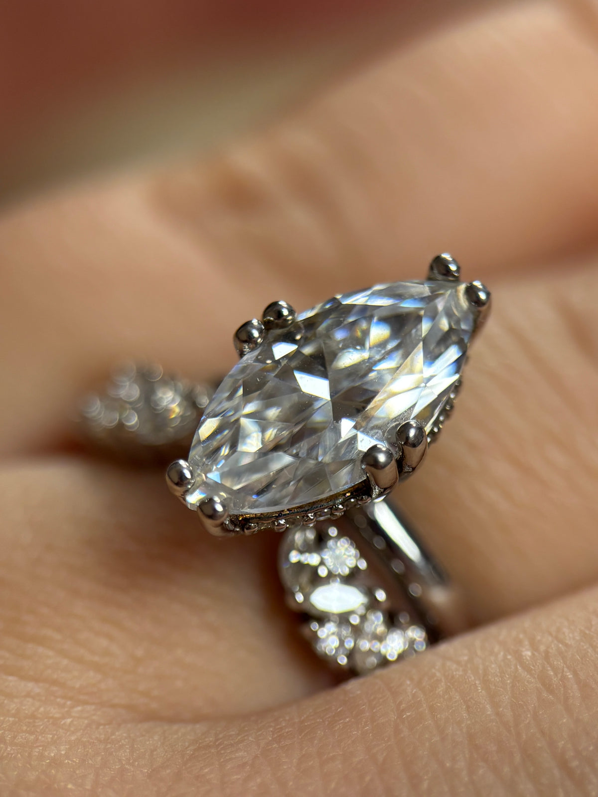 Minerva Bague Moissanite Taille Marquise 3,5ct