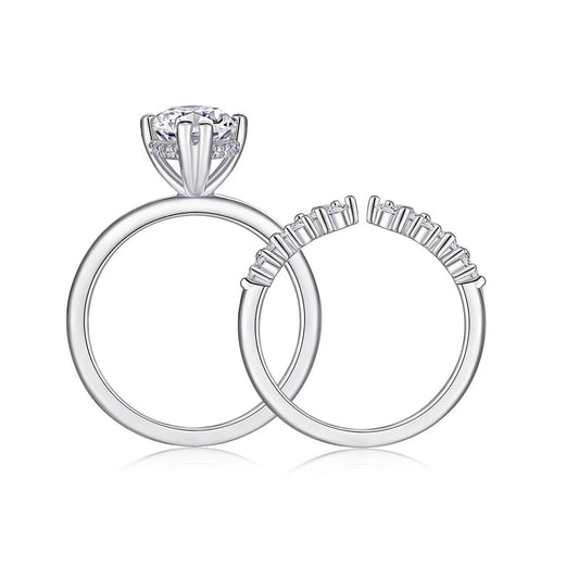 Front view of Minerva marquise-cut moissanite solitaire engagement ring