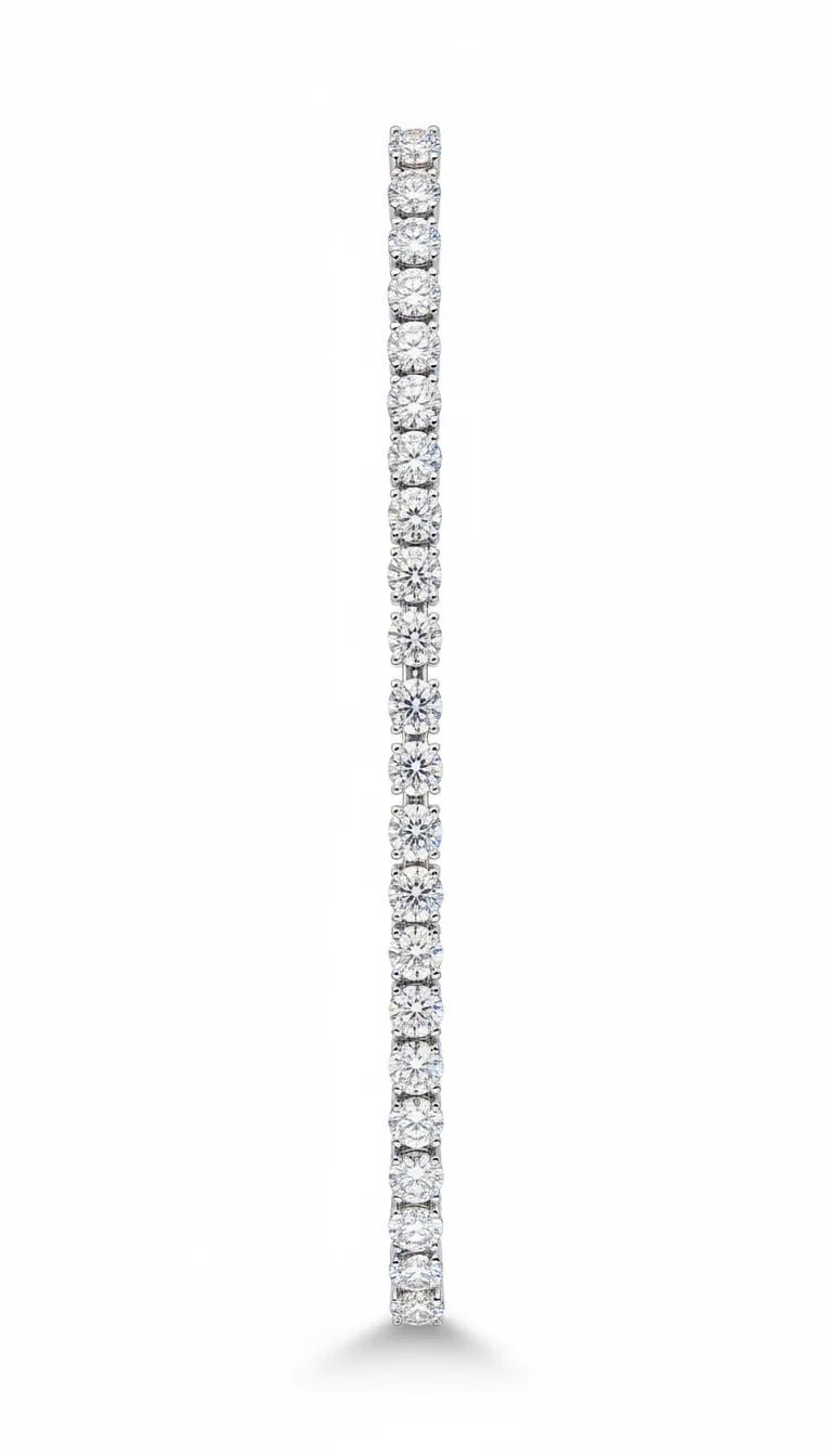 5,2ct Moissanit-Tennisarmband im Rundschliff – rhodiniertes Silber