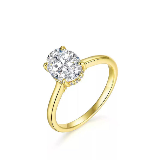 Juno oval moissanite engagement ring front view
