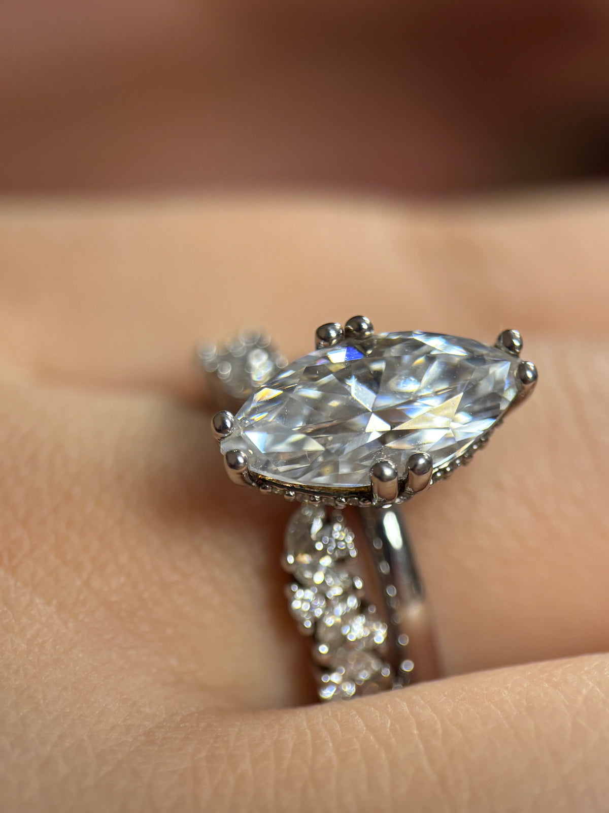 Minerva Bague Moissanite Taille Marquise 3,5ct
