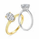 Juno 2ct oval moissanite engagement ring in 925 sterling silver with 18K gold plating from VANSTELLA