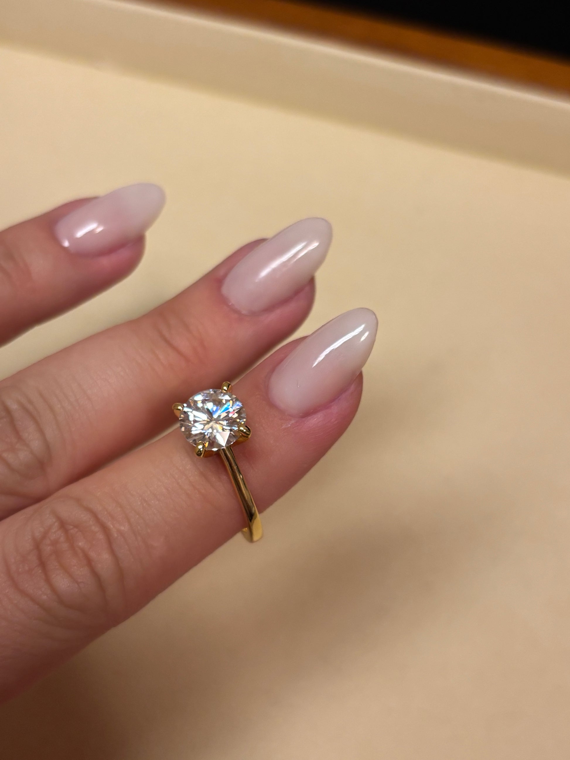 Fides 2ct Moissanit-Ring im Rundschliff