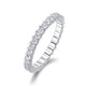 Lucina 2.0mm moissanite stacking band in rhodium-plated 925 sterling silver from VANSTELLA