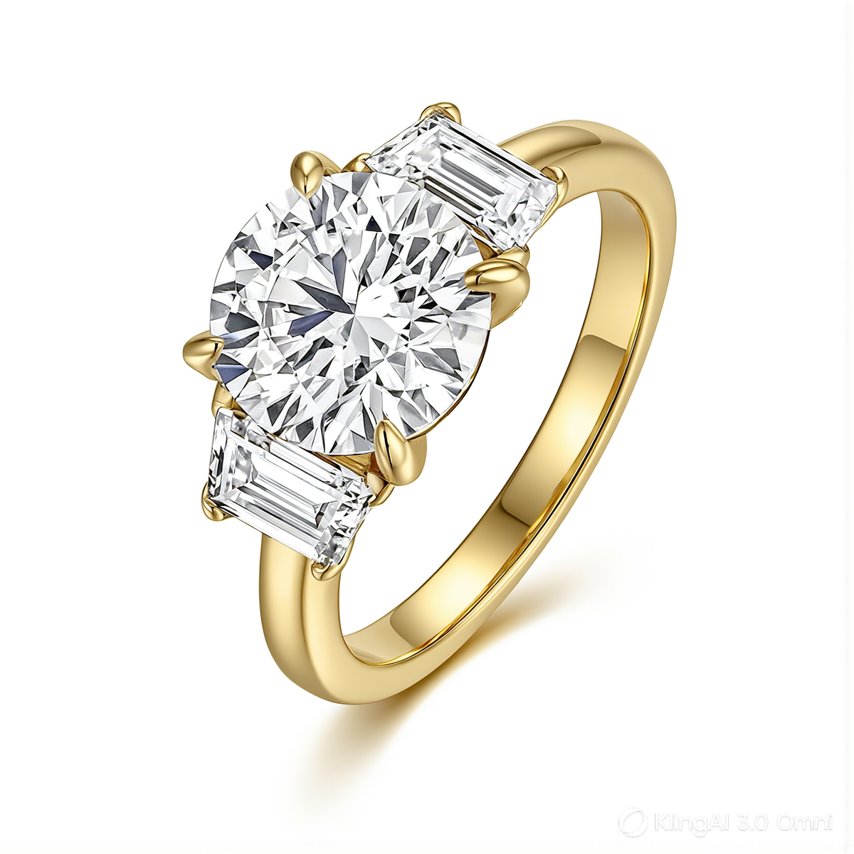 Eirene Anillo Trilogía de Moissanita Talla Redonda 3ct