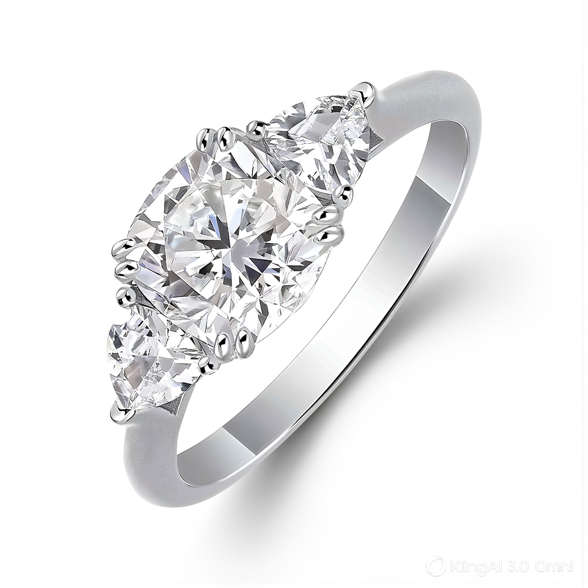 Charis Cushion-Cut Three-Stone Moissanite Ring