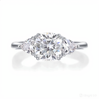 Charis Cushion-Cut Three-Stone Moissanite Ring