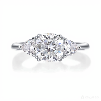 Charis Cushion-Cut Three-Stone Moissanite Ring