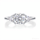 Charis Cushion-Cut Three-Stone Moissanite Ring