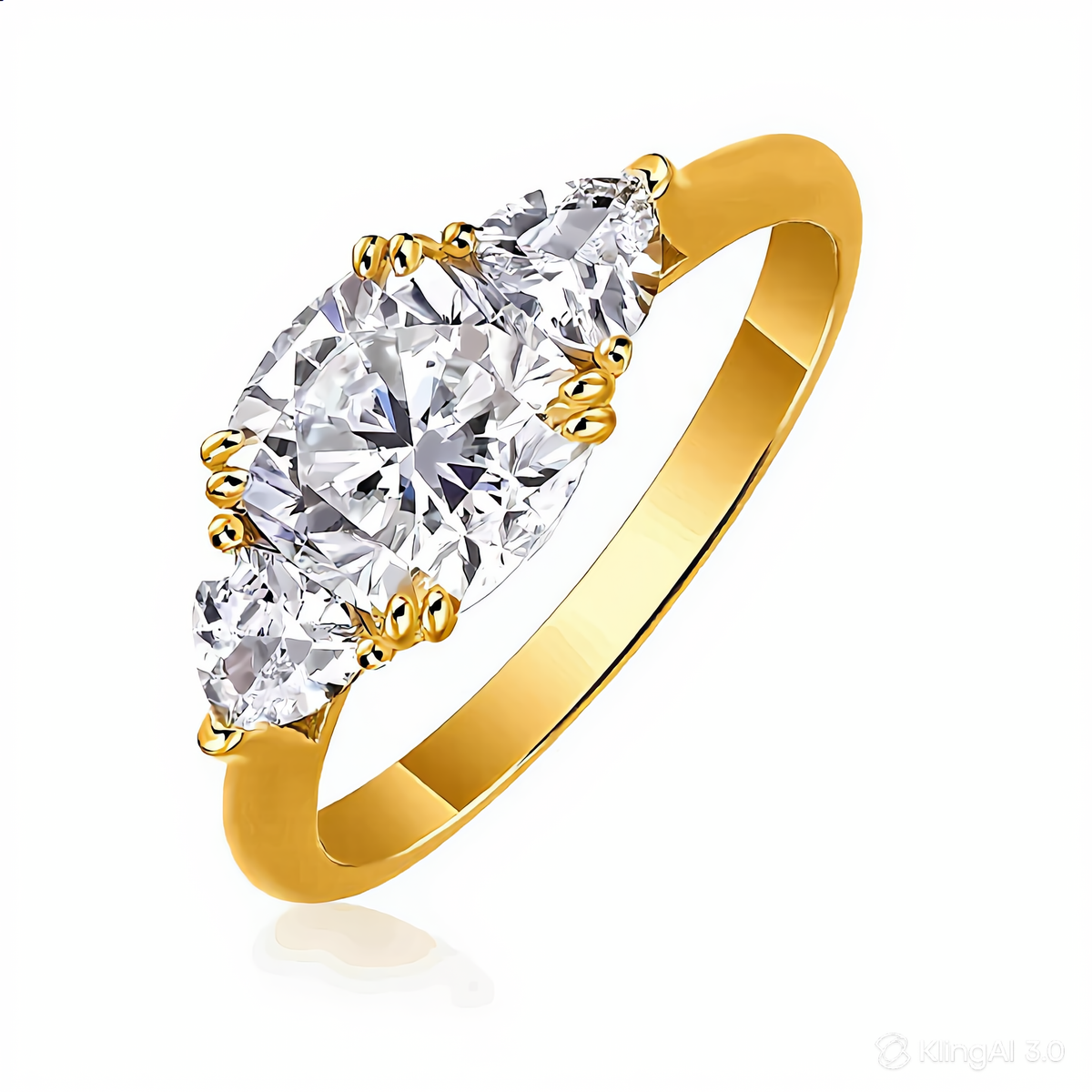 Charis Cushion-Cut Three-Stone Moissanite Ring