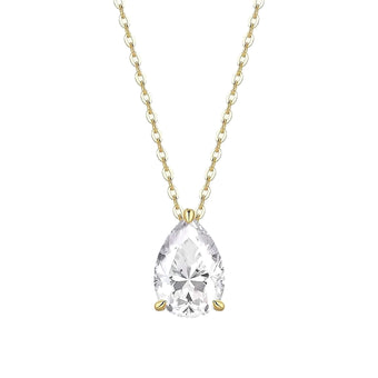 2ct Moissanit-Halskette im Tropfenschliff aus vergoldetem Sterlingsilber