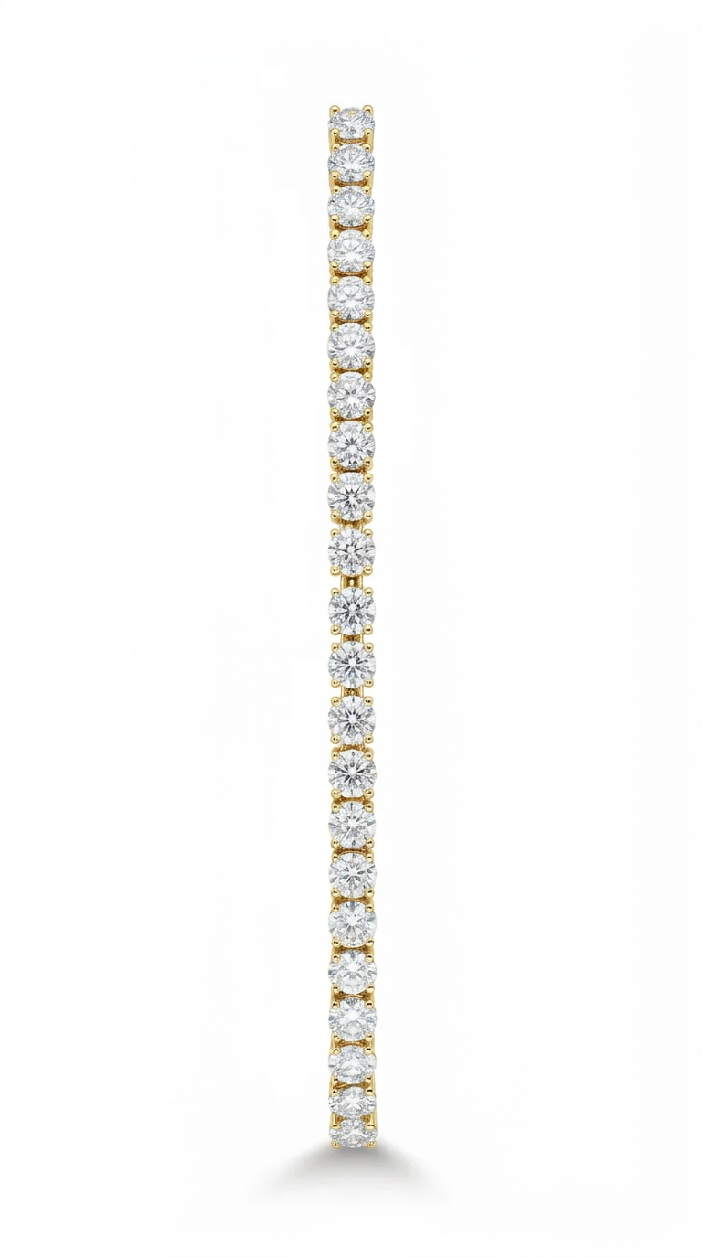 5.2ct round moissanite tennis bracelet in 18K gold-plated 925 silver