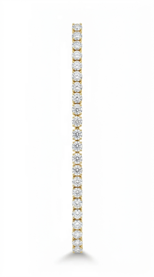 5.2ct round moissanite tennis bracelet in 18K gold-plated 925 silver